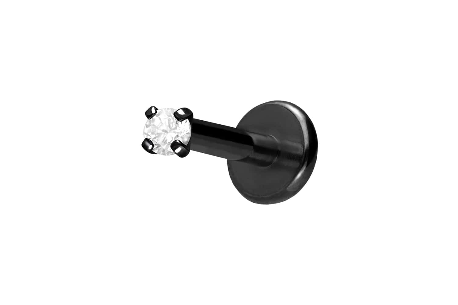 Titan Labret Piercing mit Innengewinde EINGEFASSTER KRISTALL
